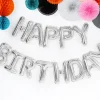 Ballongbanner - "Happy Birthday" - Sølv