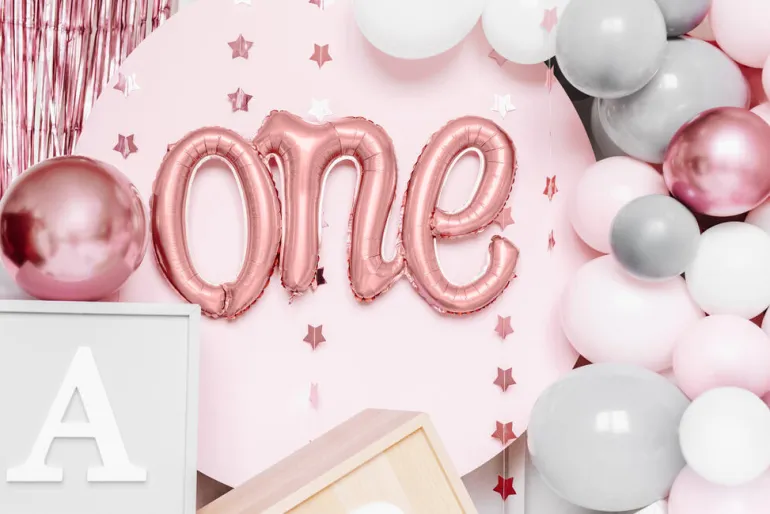 Ballongbanner - "One" - Rosegull Folie
