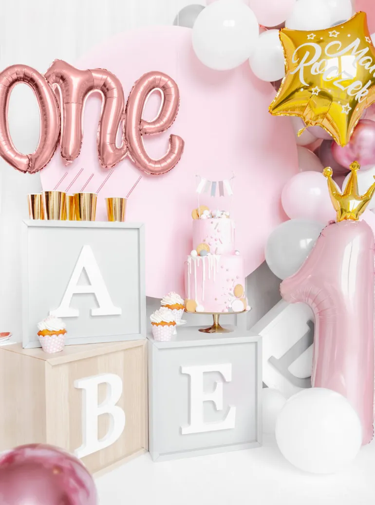 Ballongbanner - "One" - Rosegull Folie