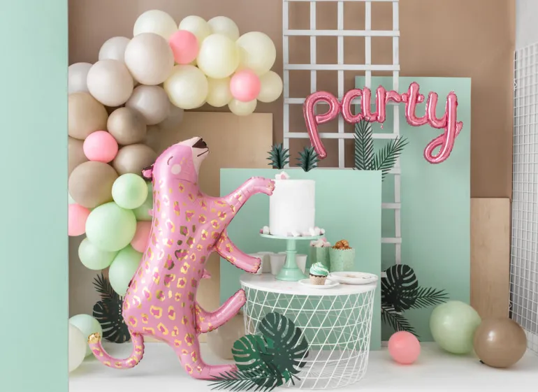 Ballongbanner - "Party" - Rosa Folie