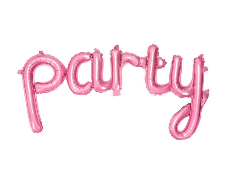 Ballongbanner - "Party" - Rosa Folie