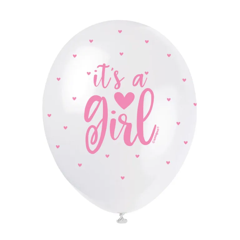 Ballonger Assortert - "it's a Girl" Rosa