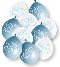 Ballonger - "Baby Shower" - Blå og Hvit