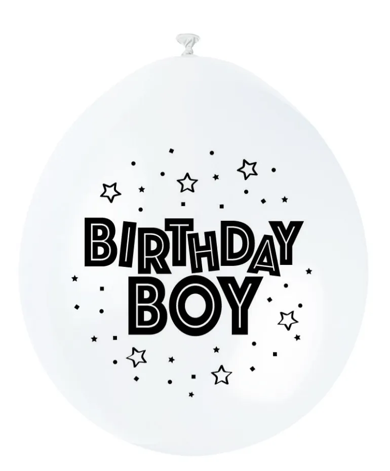 Ballonger - "Birthday Boy" - Blå og Hvit