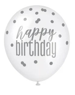 Ballonger - Happy Birthday - Blå & Sølv