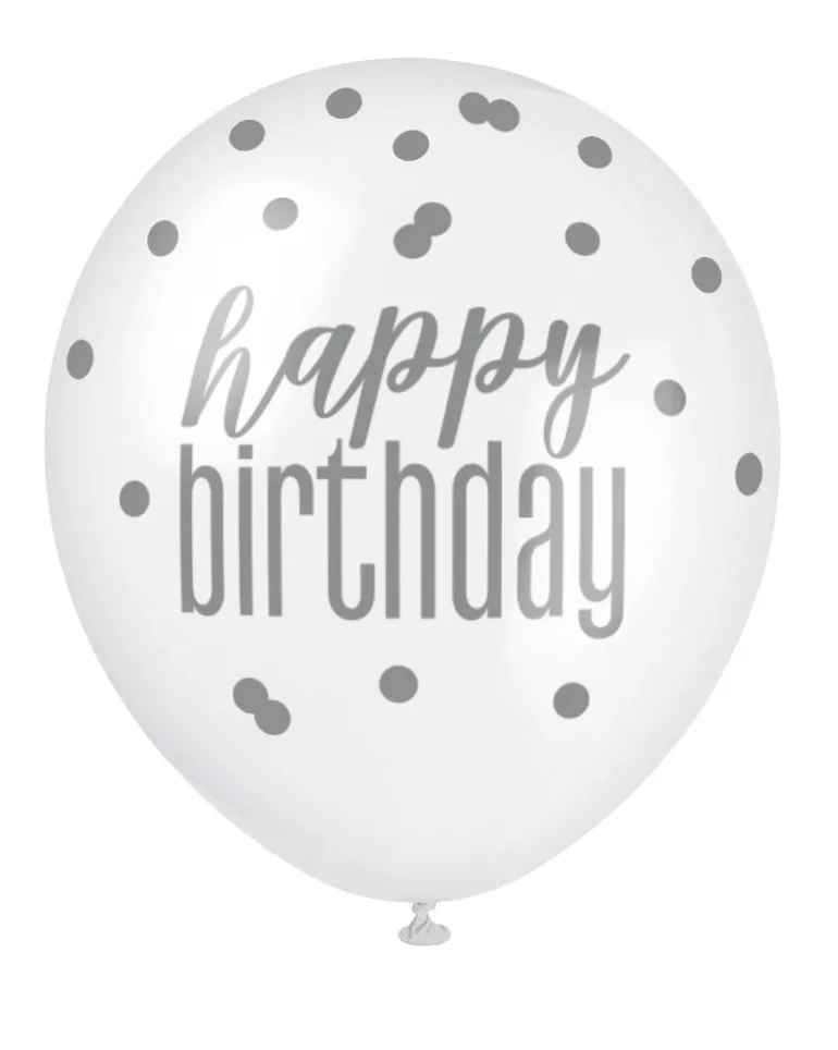 Ballonger - Happy Birthday - Blå & Sølv