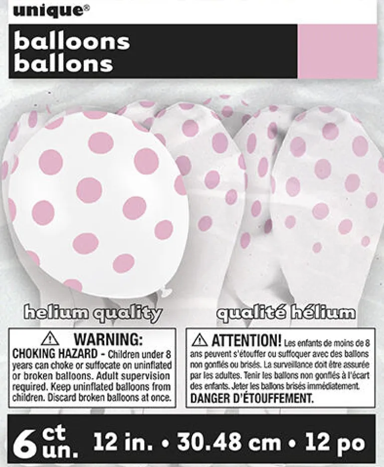Ballonger med Prikker - Hvit og Rosa