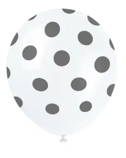 Ballonger med Prikker - Hvit og Sølv