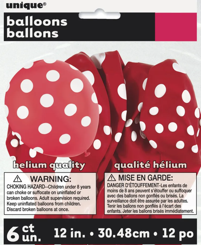 Ballonger med Prikker - Rød