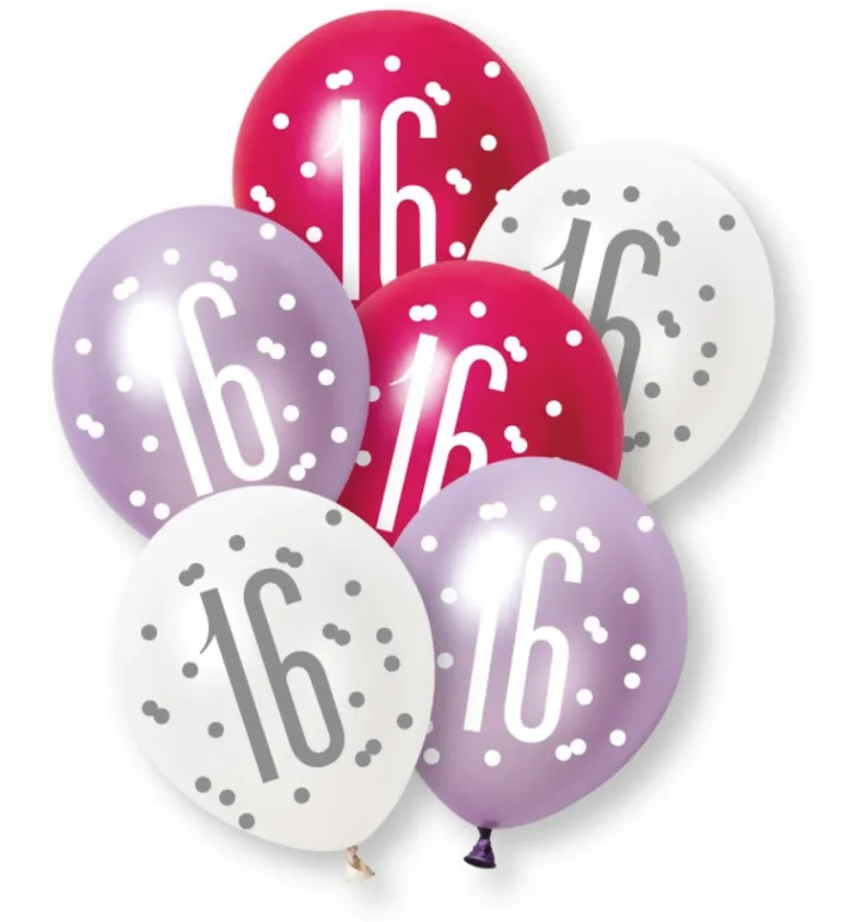 Ballonger - 16 År - Rosa & Sølv