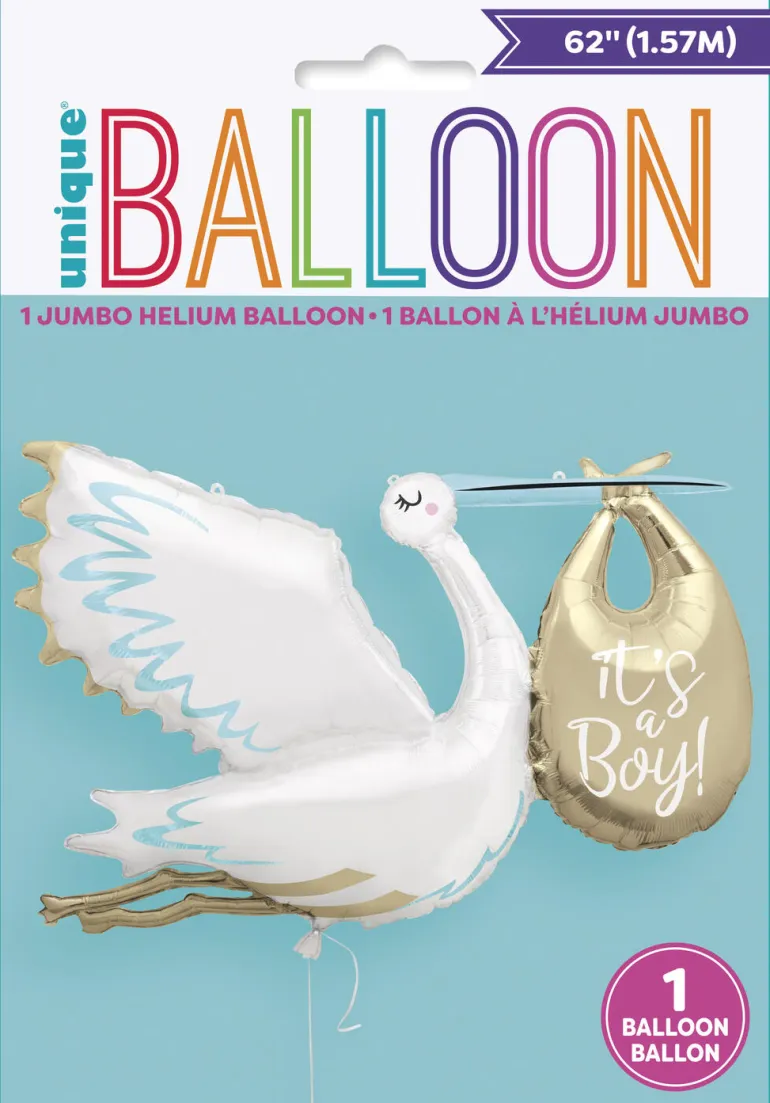 Ballongfigur - "It's a Boy" - Stork
