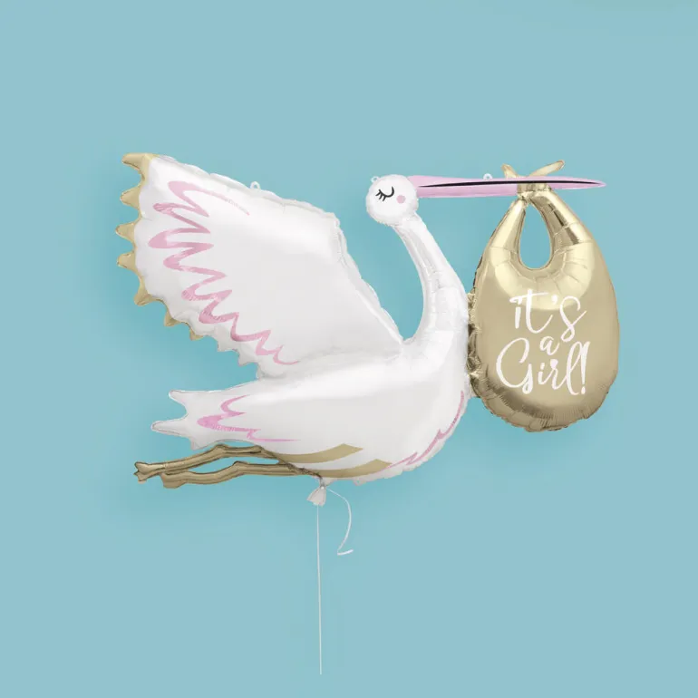 Ballongfigur - "It's a Girl" - Stork