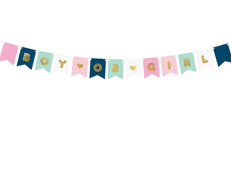 Blokkbanner - Boy or Girl - Flere Farger