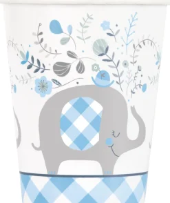 Blue Floral Elephant