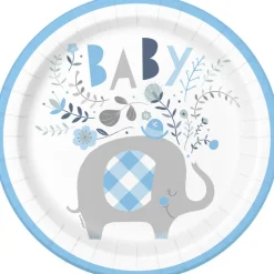 Blue Floral Elephant
