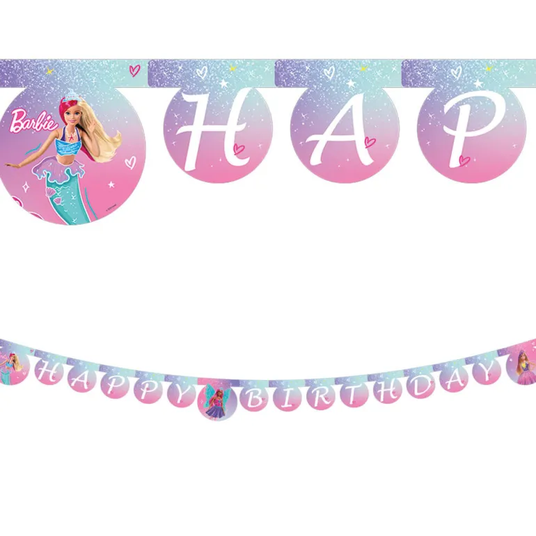 Bokstavbanner - Barbie - Happy Bday