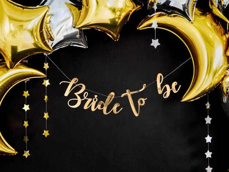 Bokstavbanner - "Bride to Be" - Gull
