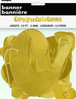 Bokstavbanner - “Congratulations" - Gull