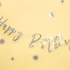 Bokstavbanner - "Happy Birthday" - Sølv