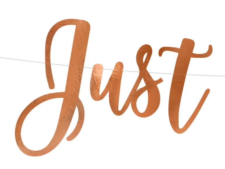 Bokstavbanner - Just Married - Rosegull