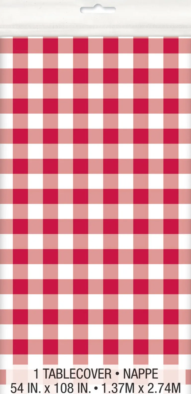 Bordduk Plast - Gingham Rød
