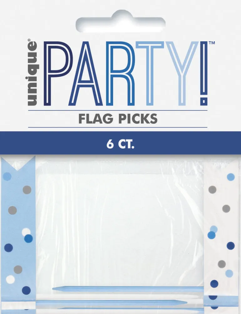 Cocktailpinner Picks Flagg - Blå & Sølv