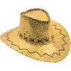 Cowboyhatt - Gull med paljetter