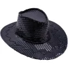 Cowboyhatt - Sort med paljetter