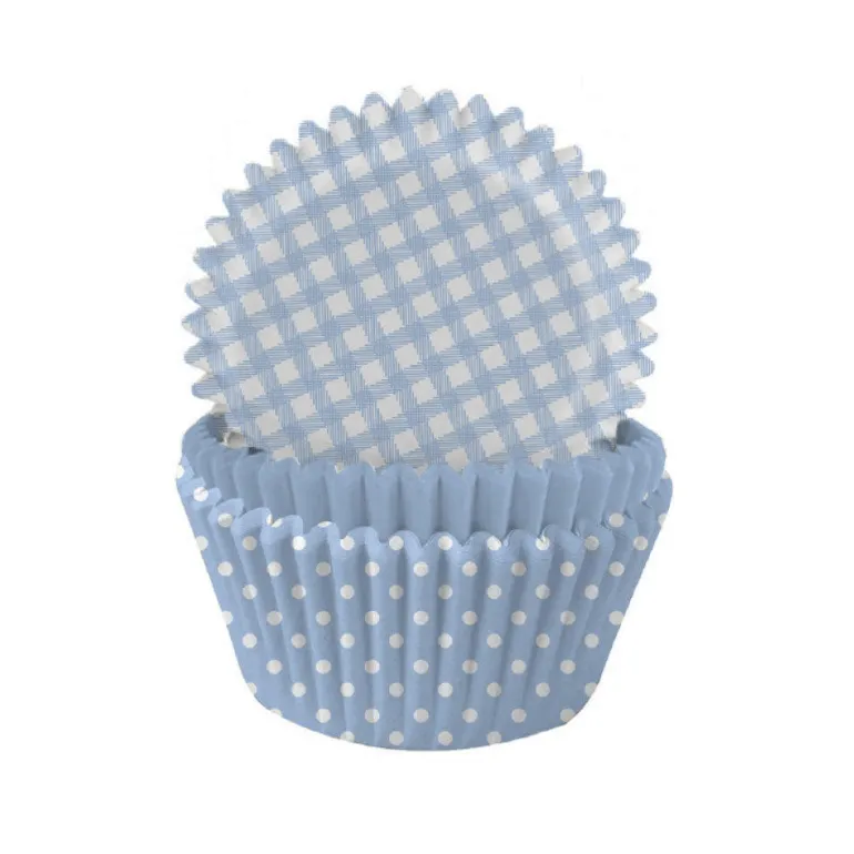 Cupcakeformer - Blå Ruter & Prikker