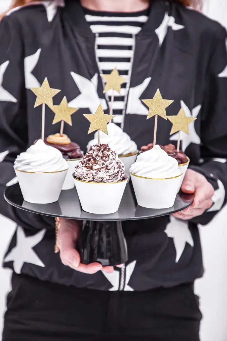 Cupcaketopper - Stjerne - Gull