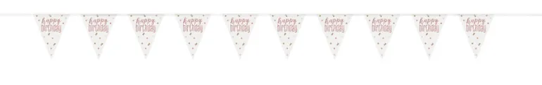 Flaggbanner - Happy Birthday - Rosegull