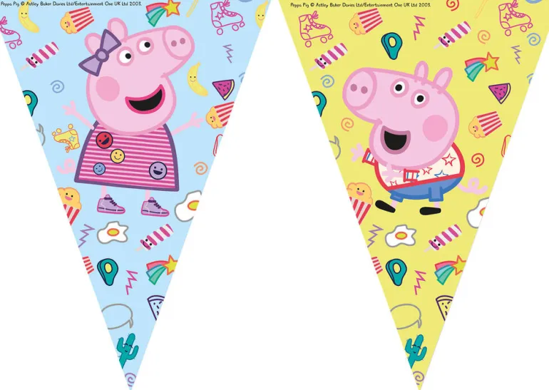 Flaggbanner - Peppa Gris Messy - Papp