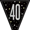 Flaggbanner - 40 År - Sort & Sølv