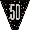 Flaggbanner - 50 År - Sort & Sølv
