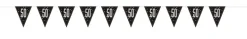 Flaggbanner - 50 År - Sort & Sølv