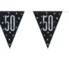 Flaggbanner - 50 År - Sort & Sølv