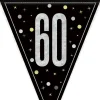 Flaggbanner - 60 År - Sort & Sølv