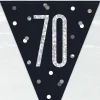 Flaggbanner - 70 År - Sort & Sølv