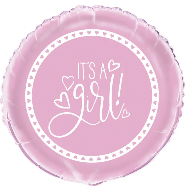 Folieballong - Baby Shower Pink Hearts