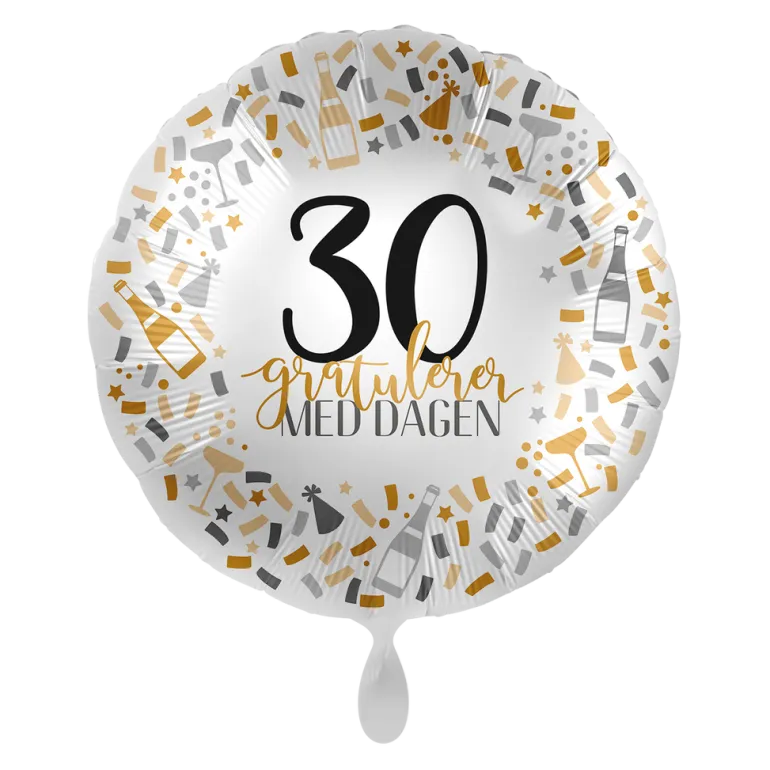 Folieballong - Gratulerer - 30 År