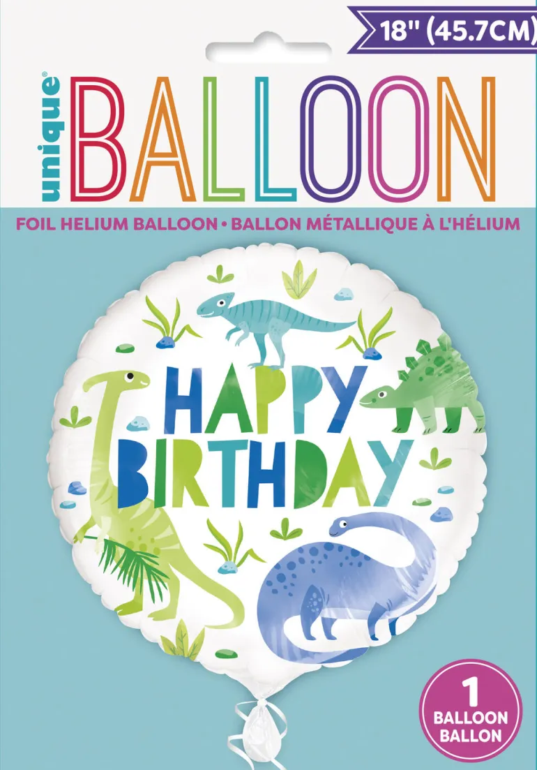 Folieballong - Happy Birthday - Dinosaur