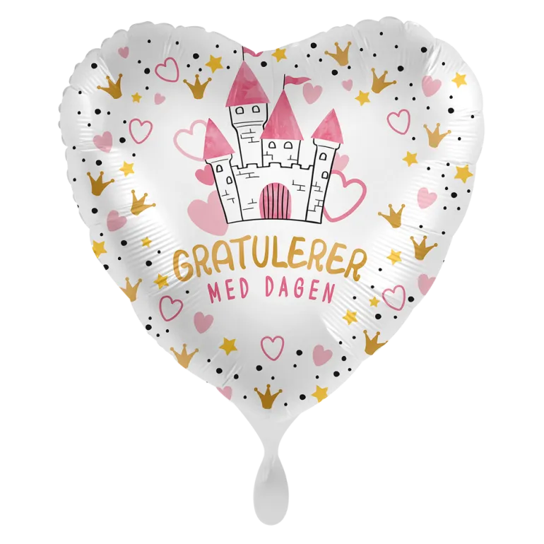 Folieballong Hjerte - Gratulerer - Slott