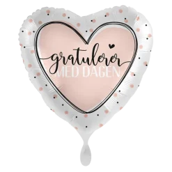 Folieballong Hjerte - Gratulerer