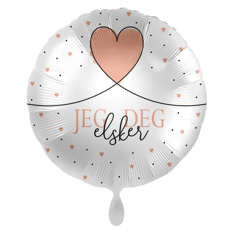 Folieballong - "Jeg Elsker Deg" - Hjerte