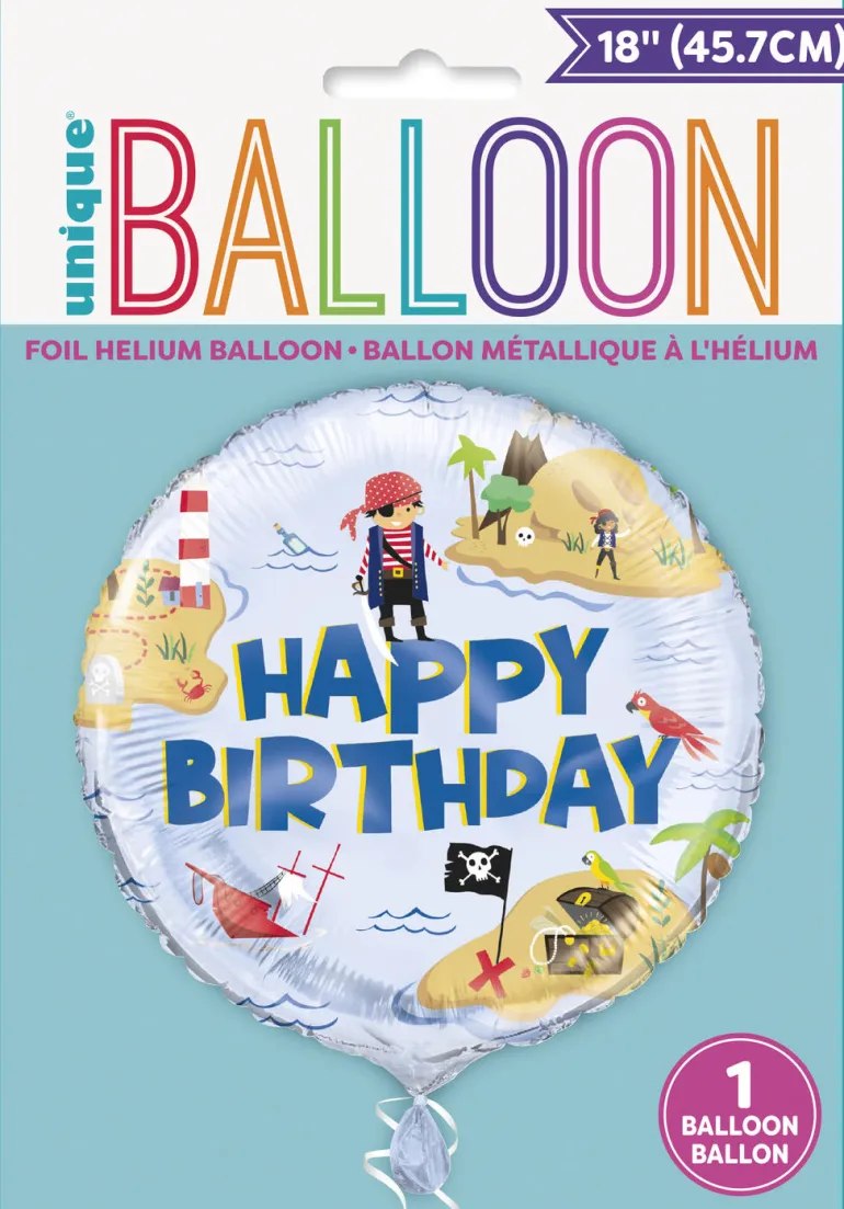 Folieballong - Pirat - "Happy Birthday"
