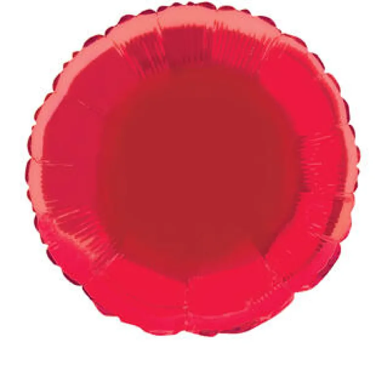 Folieballong - Rød - Rund
