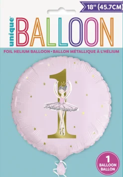 Folieballong - Rosa Ballerina - 1 År