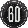 Folieballong - 60 År - Sort & Sølv
