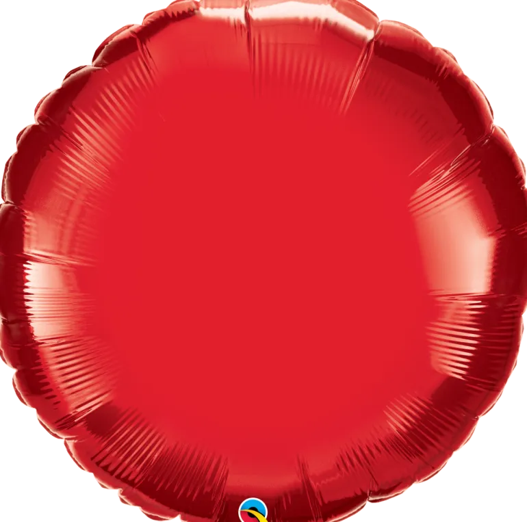 Folieballong Rund Premium - Rød Metallic