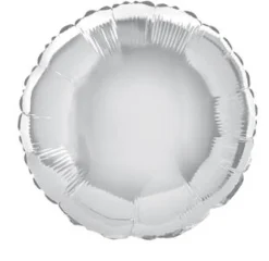 Folieballong - Rund - Sølv